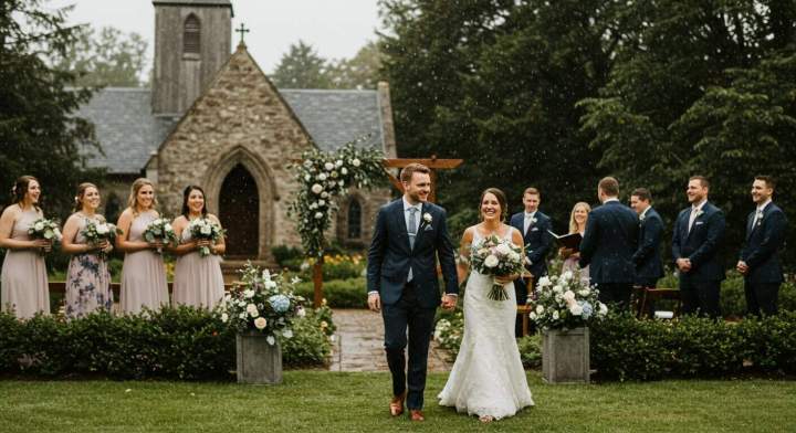 mariage sous la pluie